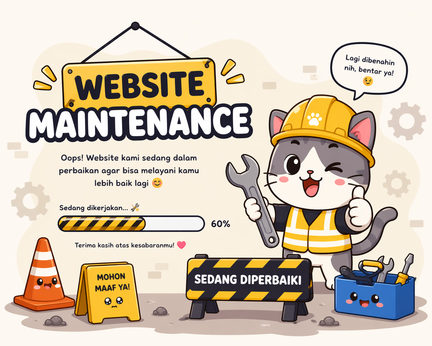 Ilustrasi: website sedang dalam tahap pemeliharaan